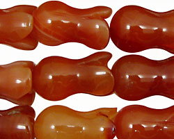 Carnelian (natural) Carved Tulip 20x12mm