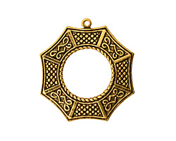 Stampt Antique Gold (plated) Bagua Pendant 24x26mm
