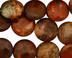 African Rainbow Agate Puff Coin 15mm