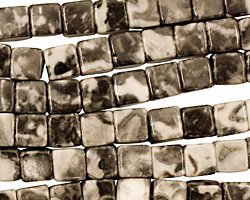 Black Tree Agate Cube 6mm