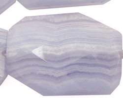 Blue Lace Agate Faceted Flat Slab 35-40x25-30mm