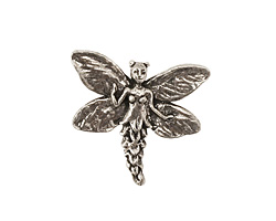 Green Girl Pewter Fairy Button 23x21mm