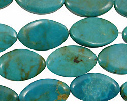 Chinese Turquoise (stab.) Horse Eye 19x12mm