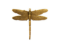 Stampt Antique Gold (plated) Emperor Dragonfly Pendant 50x43mm