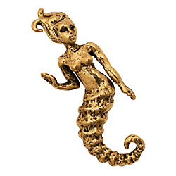 Green Girl Gold (plated pewter) Seahorse Woman