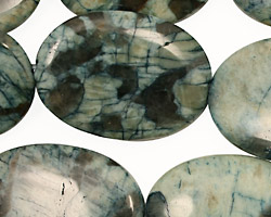 Mystic Blue Feldspath Flat Oval 30x22mm