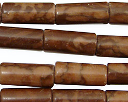 Marbled Coffee Jasper Barrel 20x9mm