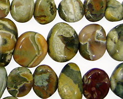 Rhyolite Flat Polished Pebble Graduated 7x9-10x15mm