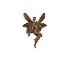 Vintaj Natural Brass Whimsical Nouveau Fairy Charm 17x25mm