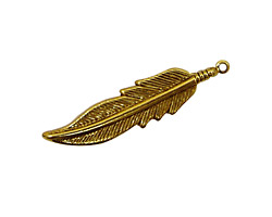 Stampt Antique Gold (plated) Feather 8x35mm