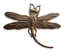 Vintaj Natural Brass Art Deco Dragonfly Pendant 47x35mm