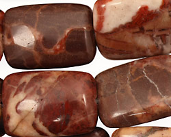 Red Conglomerate Jasper Thin Pillow 25x18mm