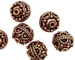 Antique Copper Round w/ Roped Arcs 12mm