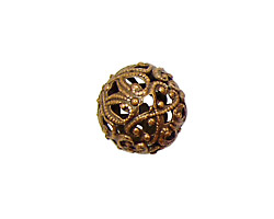 Stampt Copper (plated) Filigree Ball 14mm