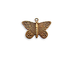 Vintaj Natural Brass Etched Butterfly Charm 20x14mm