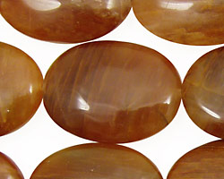 Red Line Quartz Flat Oval 30x22mm