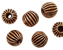 Antique Copper Fluted Round 10mm