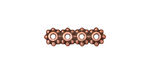 TierraCast Antique Copper (plated) Beaded 4-Hole 6mm Heishi Bar 21