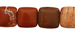 Red Bend Jasper Puff Square 15mm