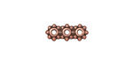 TierraCast Antique Copper (plated) Beaded 3-Hole 6mm Heishi Bar 15x6mm