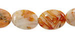 Red Brioche Agate Flat Oval 20x15mm