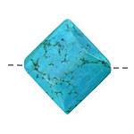 Howlite Turquoise Faceted Diamond 31x35mm
