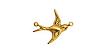 Stampt Antique Gold (plated) Eastward Bird Connector 18x12mm