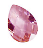 Pink Peony Faceted Flat Teardrop 22x30mm