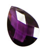 Violet Faceted Flat Teardrop 22x30mm