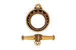 TierraCast Antique Gold (plated) Tapered Bali Toggle Clasp 18x16mm,21 Bar