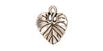 TierraCast Antique Silver (plated) Violet Leaf Charm 15x18mm