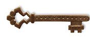 Vintaj Natural Brass Gate Key 15x55mm