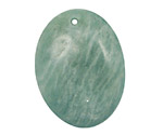 Russian Amazonite (light) Flat Oval Pendant 30x40mm