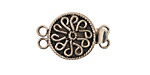 Sterling Silver Round Box Clasp w/ Swirl 24x16mm
