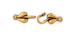 TierraCast Antique Gold (plated) Leaf Hook & Eye Clasp 17x8mm, 15x7mm