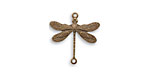Vintaj Natural Brass Dragonfly 2-Hole Connector 17mm