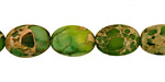 Green Impression Jasper Flat Oval 14x10mm