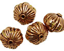 Antique Copper Carved Flower Rondelle 15x18mm