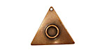 Stampt Copper (plated) Triangle with Ring 21mm