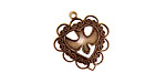 Stampt Antique Copper (plated) Dove Heart Charm 20x22mm