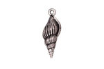 TierraCast Antique Silver (plated) Large Spindle Seashell Charm 8x24mm