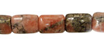 Rhodonite w/ Pyrite Thin Pillow 14x10mm