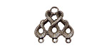Stampt Pewter (plated) Scrolling 3 Ring Connector 20x19mm