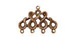Stampt Copper (plated) Scrolling 4 Ring Connector 28x20mm