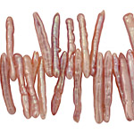 Angel Skin Pink Biwa Stick Top-Drilled 21-36mm