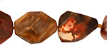 Madagascar Petrified Wood Faceted Nugget 15-28x10-18mm
