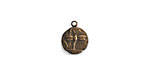 Vintaj Natural Brass Teensie Round Dragonfly Charm 9.5mm