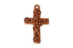 TierraCast Antique Copper (plated) Floral Cross Charm 17x27mm