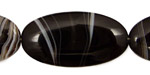 Black Sardonyx Flat Oval 40x20mm