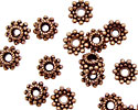 Antique Copper Bead Caps w/Scalloped Ring of Dots 8mm